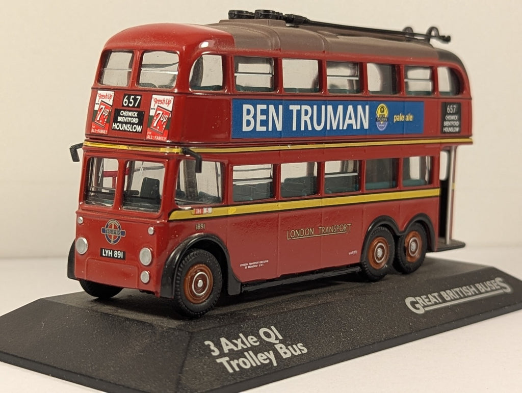 Atlas Editions 1:76 3 Axle Q1 Trolley Bus Die-cast Trolleybus 1891