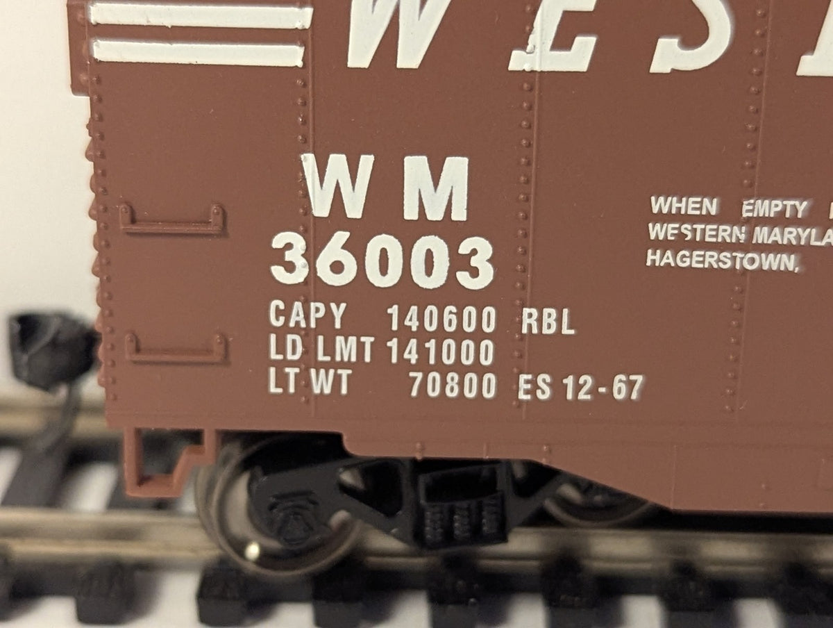 Bachmann HO Gauge 50ft Cushion Underframe Boxcar WM 36003 Western Maryland