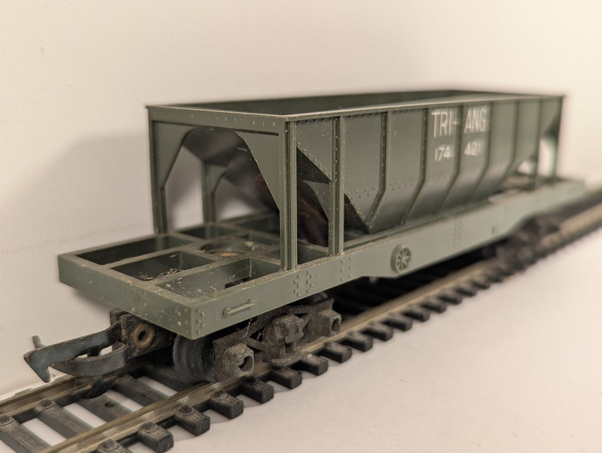 Tri-ang OO Gauge Operating Hopper Wagon Goods Wagon 174421 Tri-ang Green R111