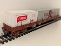 Jouef HO Gauge Bogie Flat Wagon with Findus and Sea-Land Containers