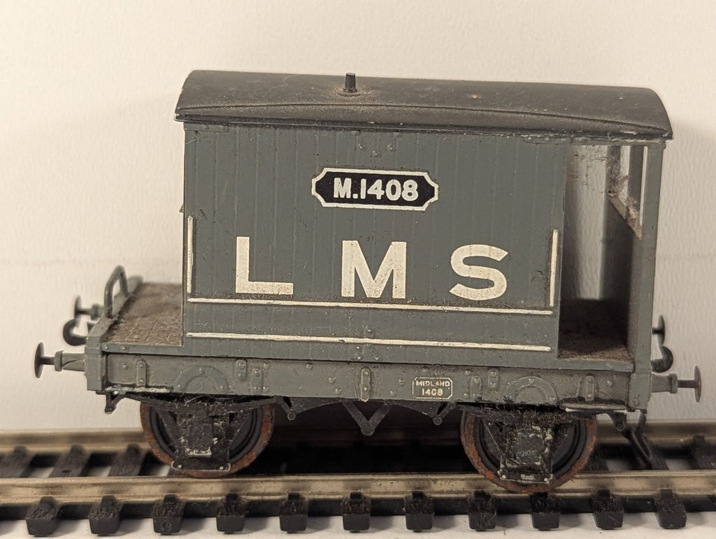 Bachmann OO Gauge Midland 10 Ton Brake Van Goods Wagon M1408 LMS Grey 38-552