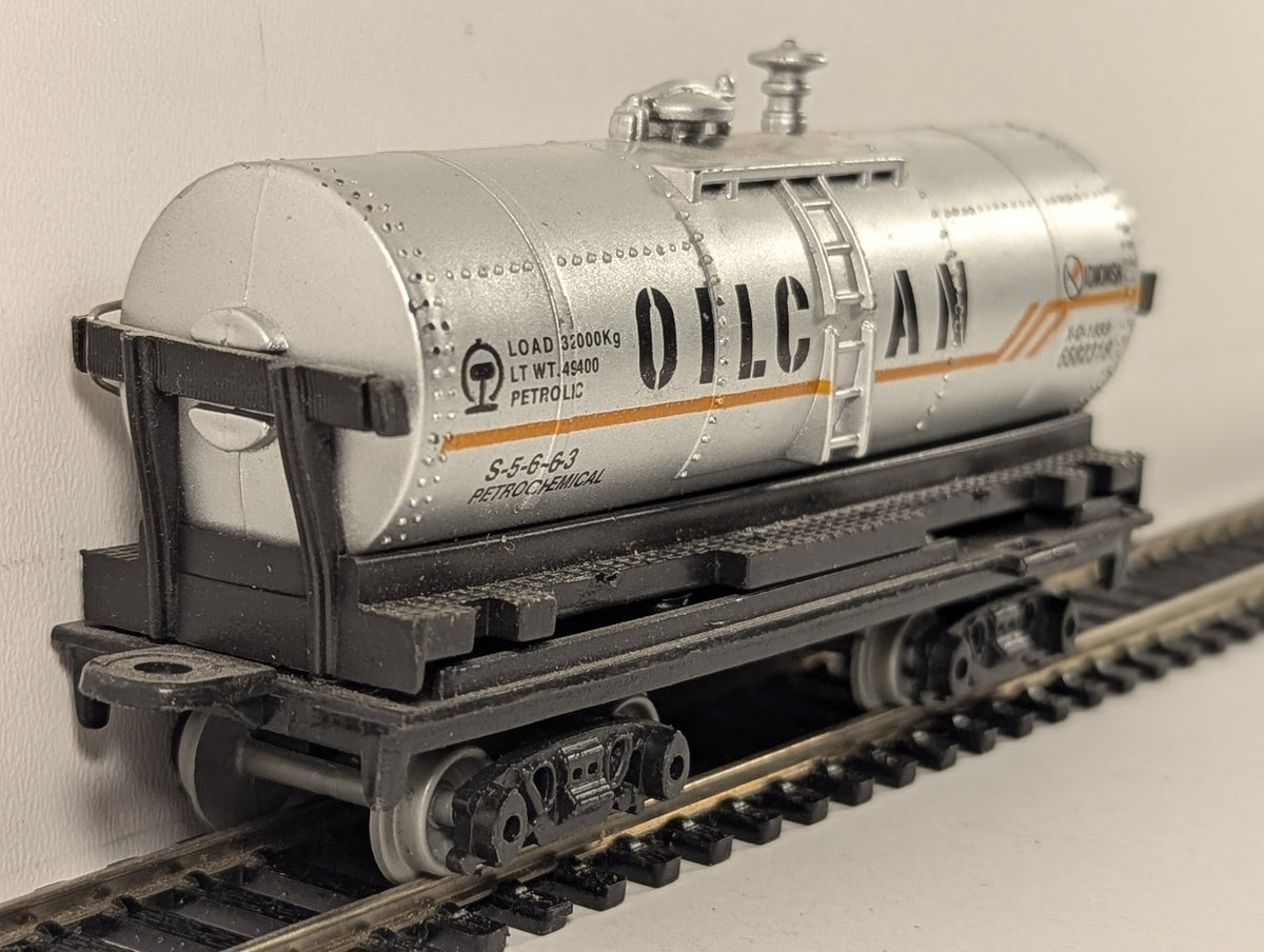 HO Gauge Oil Can Tanker Tank Wagon 6582318 Silver with orange stripe