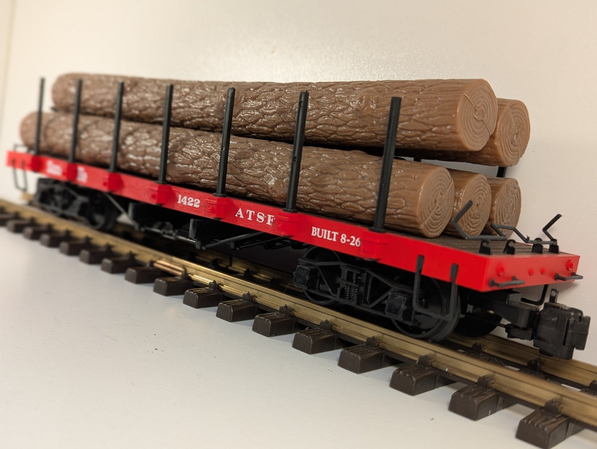 Bachmann Big Haulers 1422 G Scale Santa Fe Flat Car with Log Load