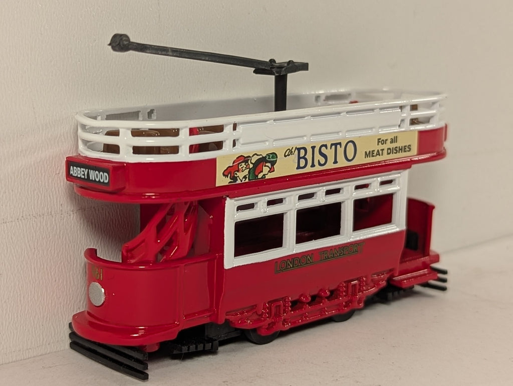 Lledo Open Top Tram Die-cast Model 961 London Transport with Bisto Advert