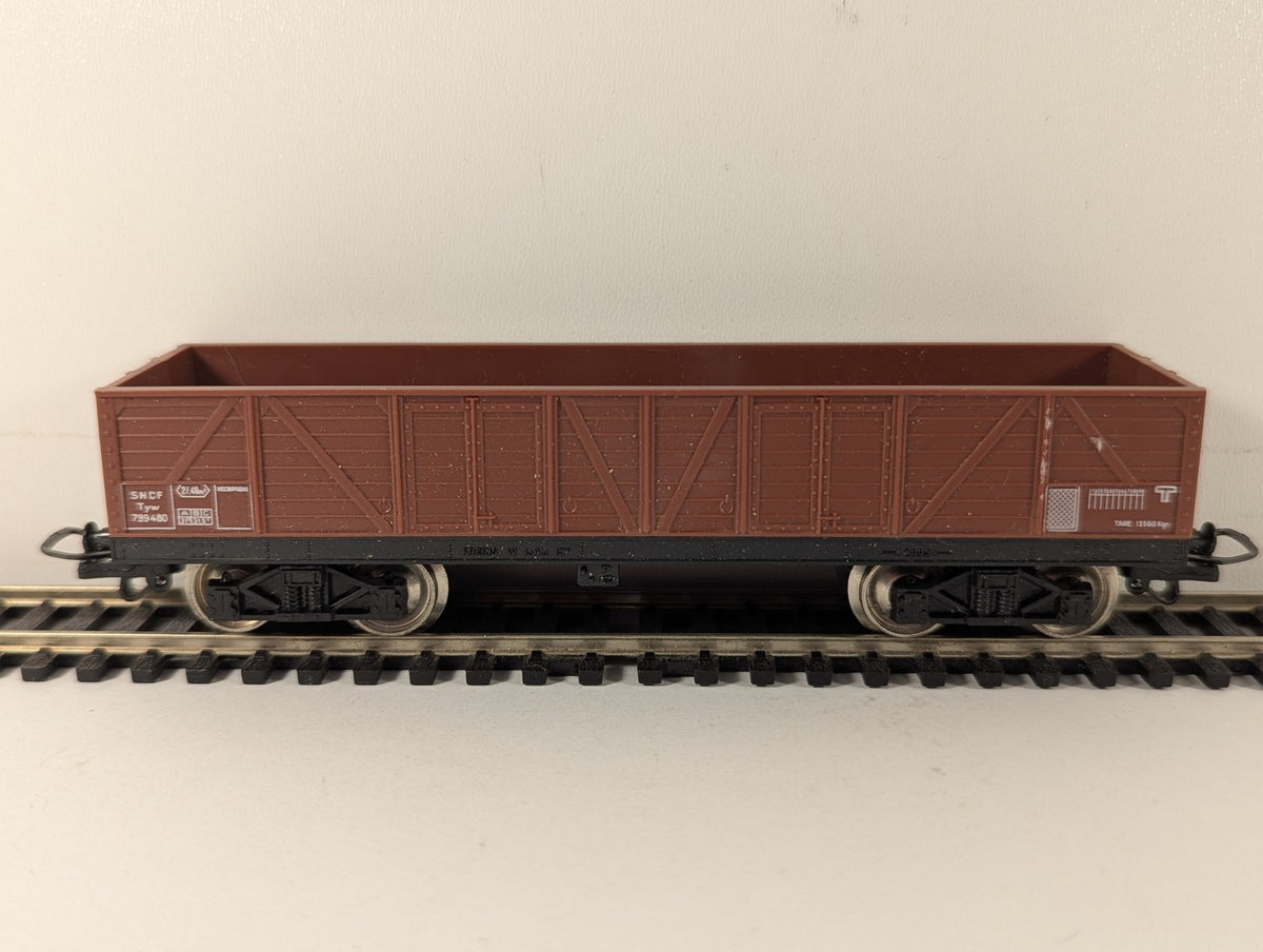 Jouef HO Gauge Tombereau à bogies T.P. Goods Wagon 799480 SNCF Brown 6500 B