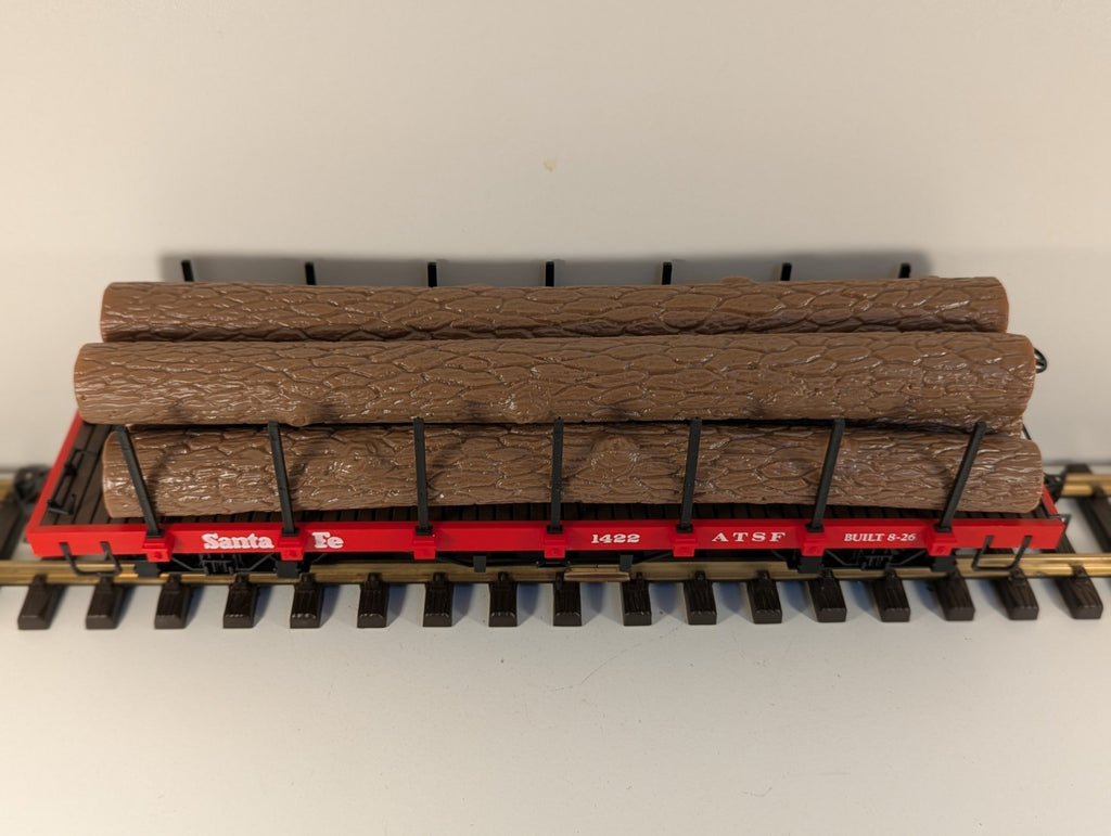 Bachmann Big Haulers 1422 G Scale Santa Fe Flat Car with Log Load