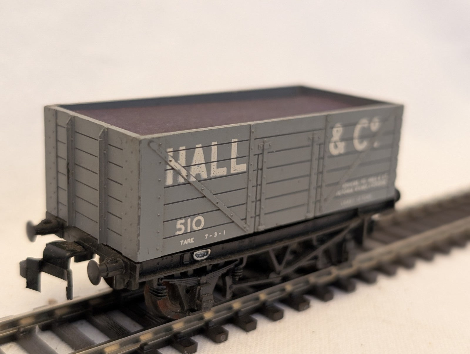 British Trix OO Gauge Private Owner 7-Plank Open Wagon 510 Hall & Co