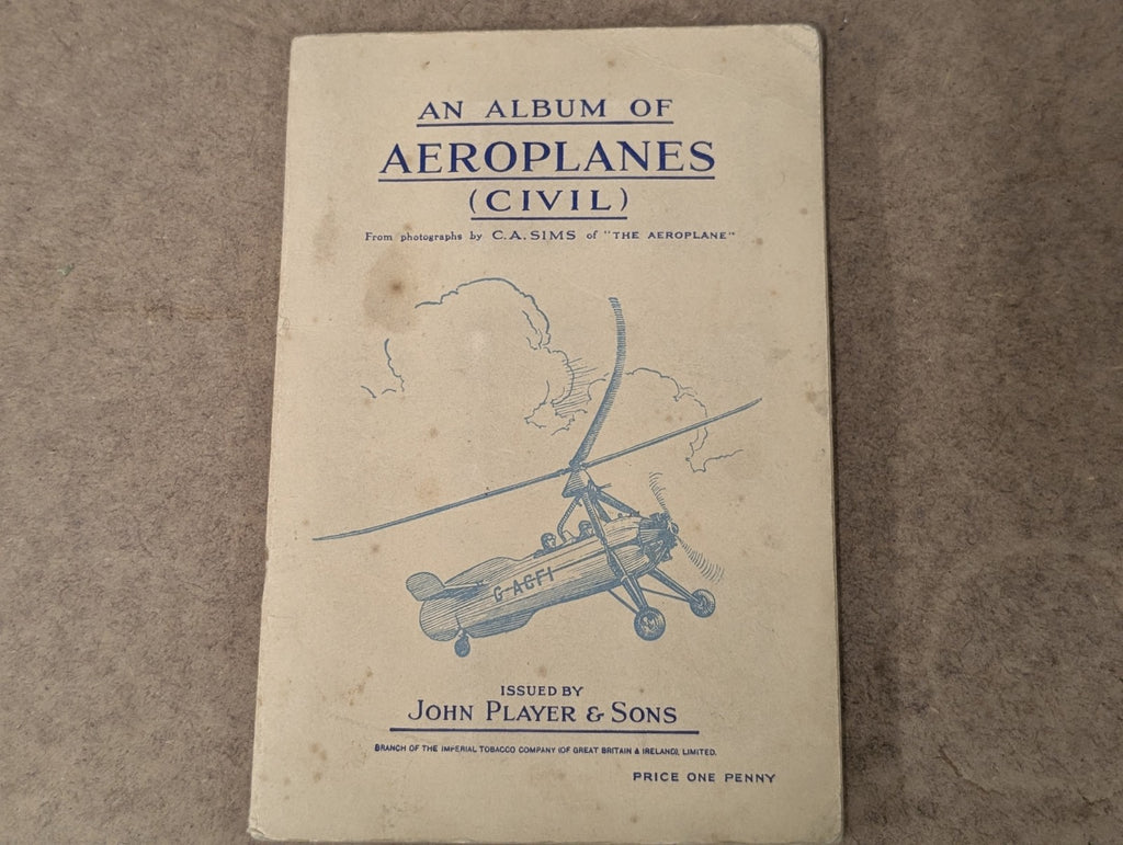 VINTAGE 1930's AN ALBUM OF AEROPLANES (CIVIL) JOHN PLAYER & SONS CIGARETTE CARDS