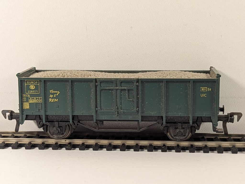 Fleischmann HO Scale SNCB Europ Open Wagon with Load 2289171 SNCB Green 5202