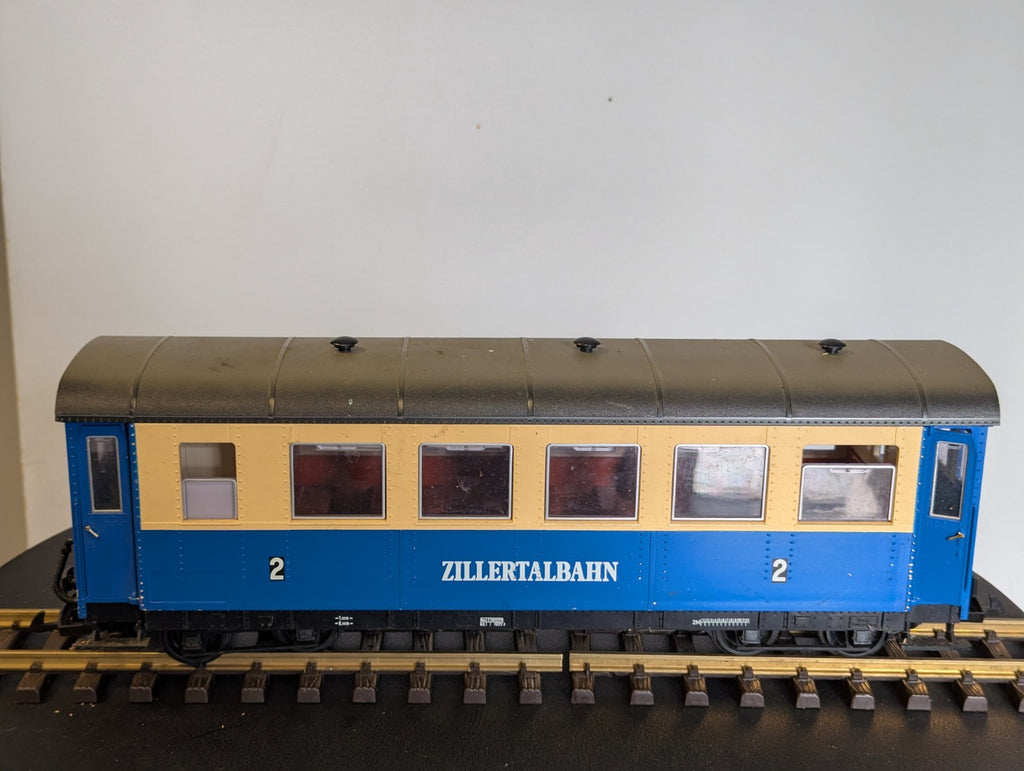 LGB G Scale Zillertalbahn 2nd Class Passenger Coach Zillertalbahn Blue & Cream