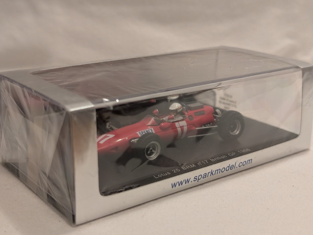 Spark 1:43 Lotus 25 BRM n°17 British GP 1966 Die-cast Model Car Red S1853