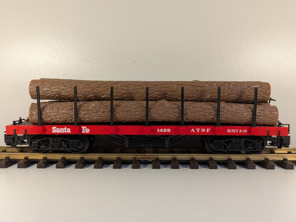 Bachmann Big Haulers 1422 G Scale Santa Fe Flat Car with Log Load