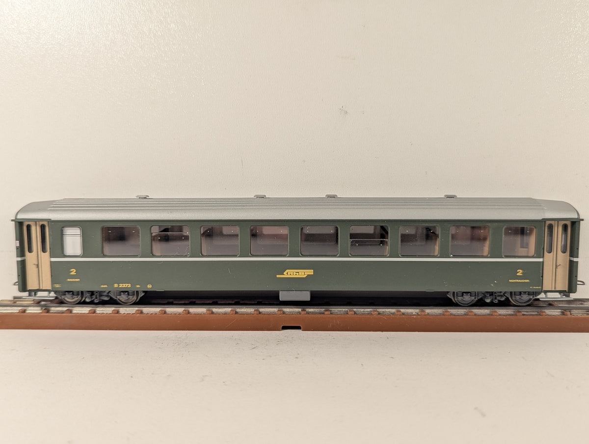 Bemo H0m RhB 2nd Class Passenger Coach B 2373 RhB Green 3250 113