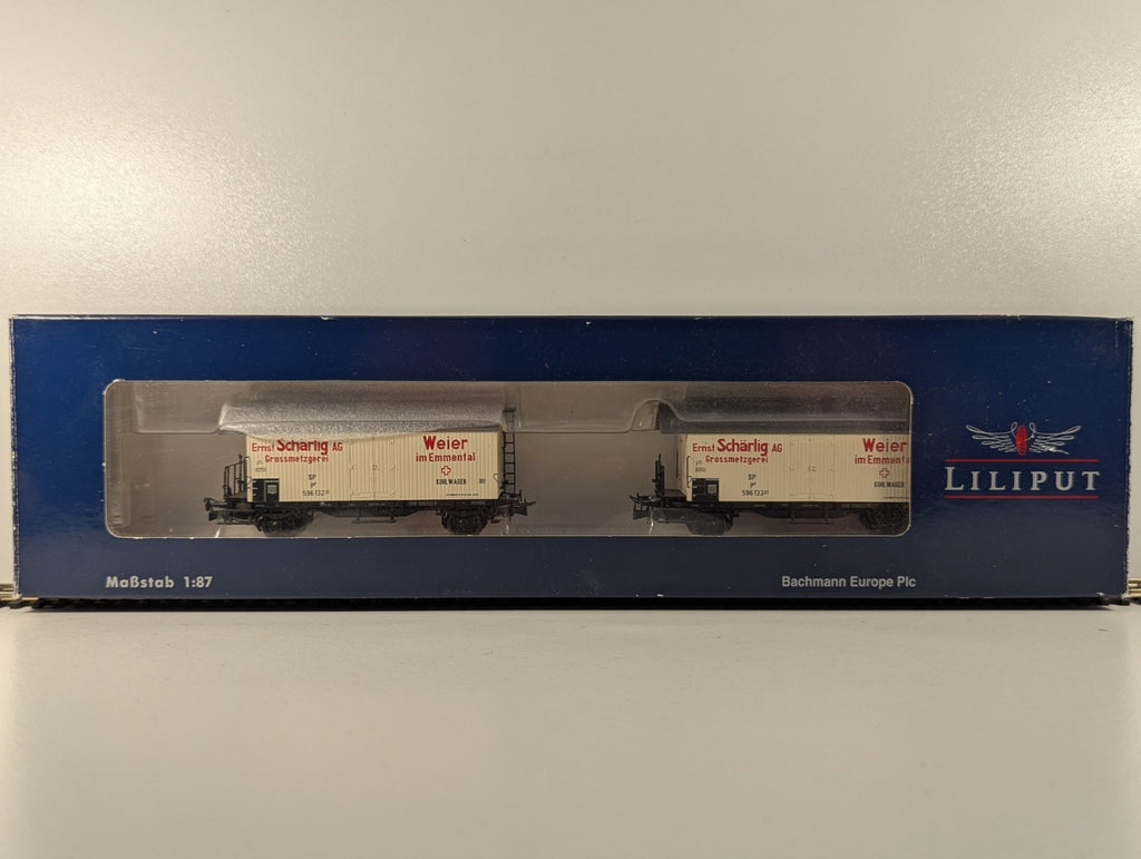 Liliput L240151 HO Scale Ernst Schärlig AG Refrigerated Freight Wagon Twin Pack