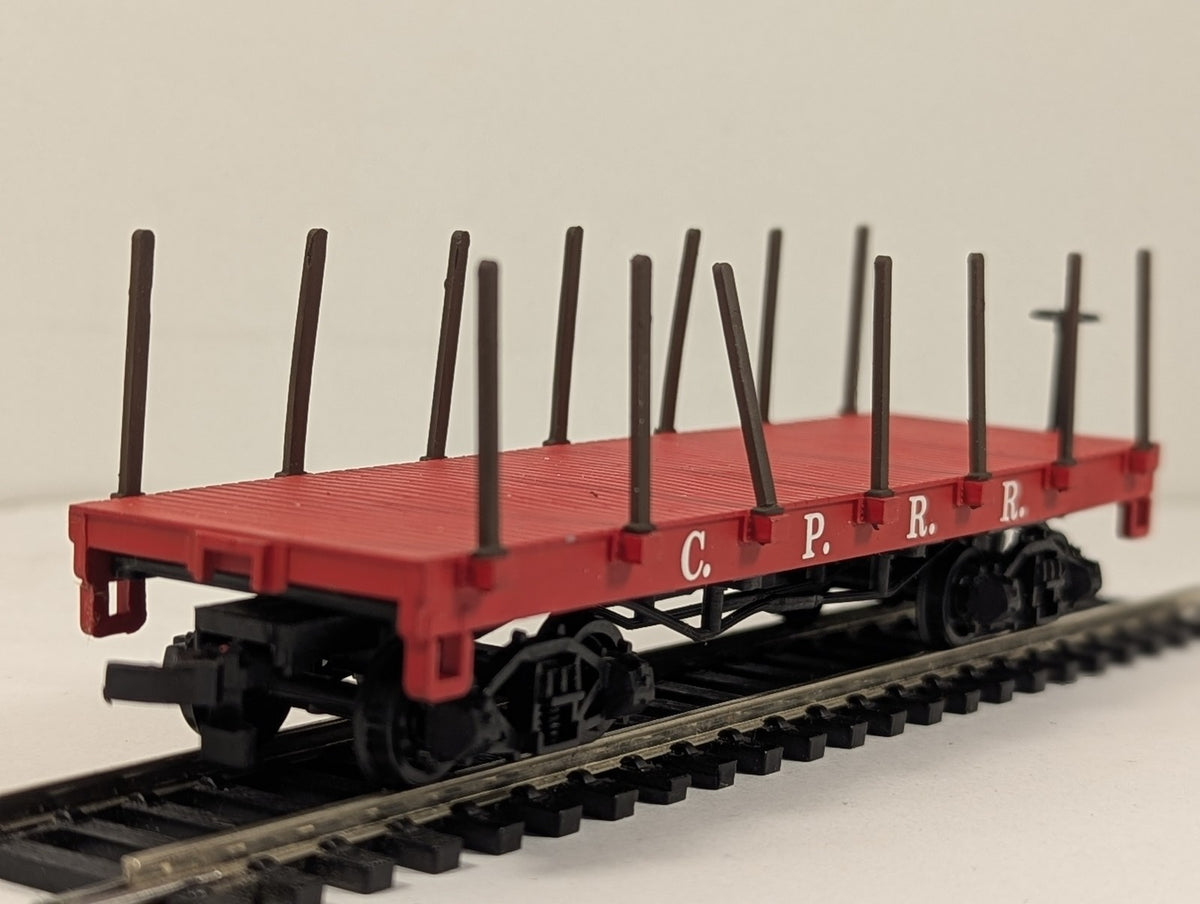 Bachmann HO Gauge 34' Old Time Flat Car Goods Wagon C.P.R.R. Red 72424