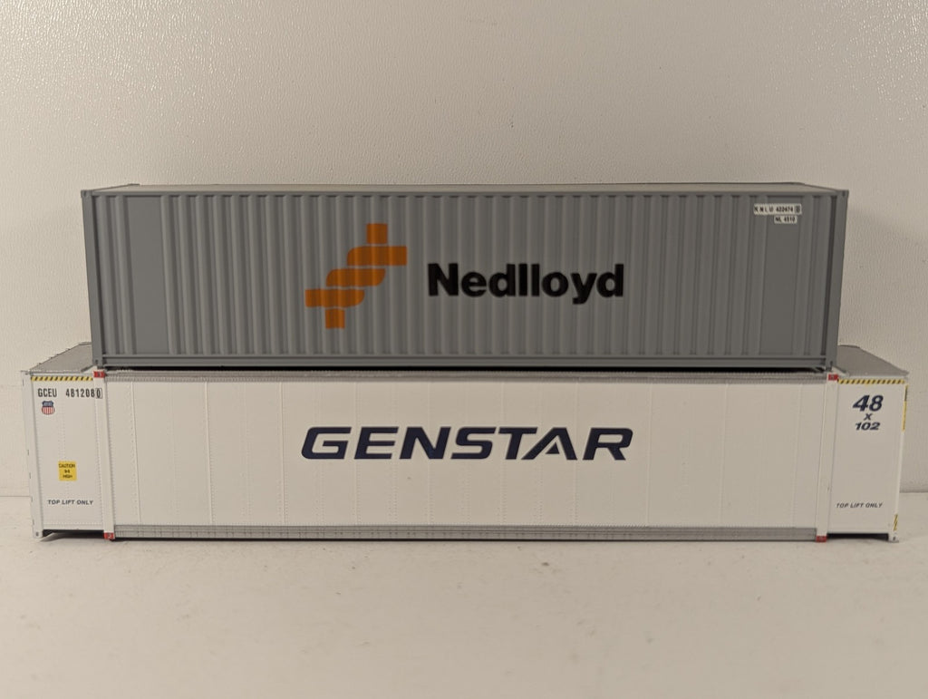 McKean Models HO Scale 40ft Nedlloyd & 48ft Genstar Shipping Containers