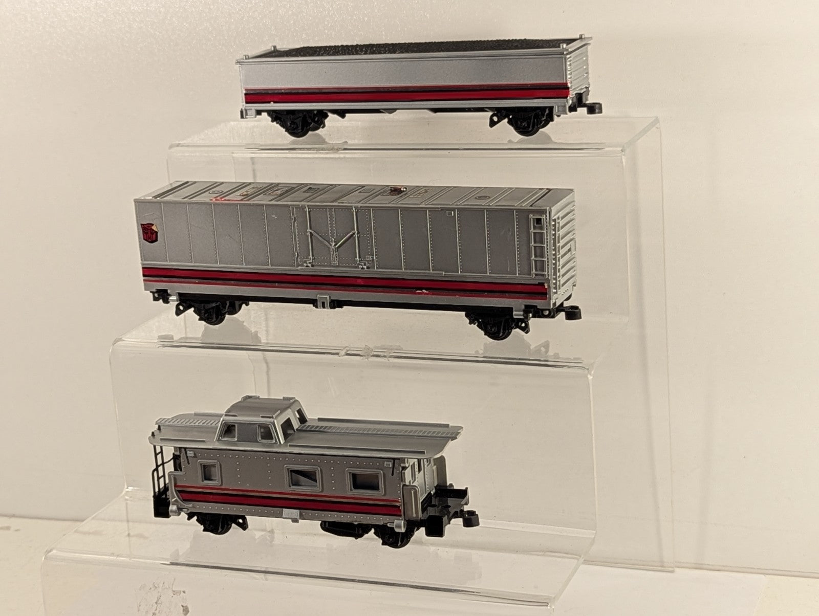 Tyco HO Gauge Transformers Autobot Train Cars (Tender, Boxcar & Caboose)