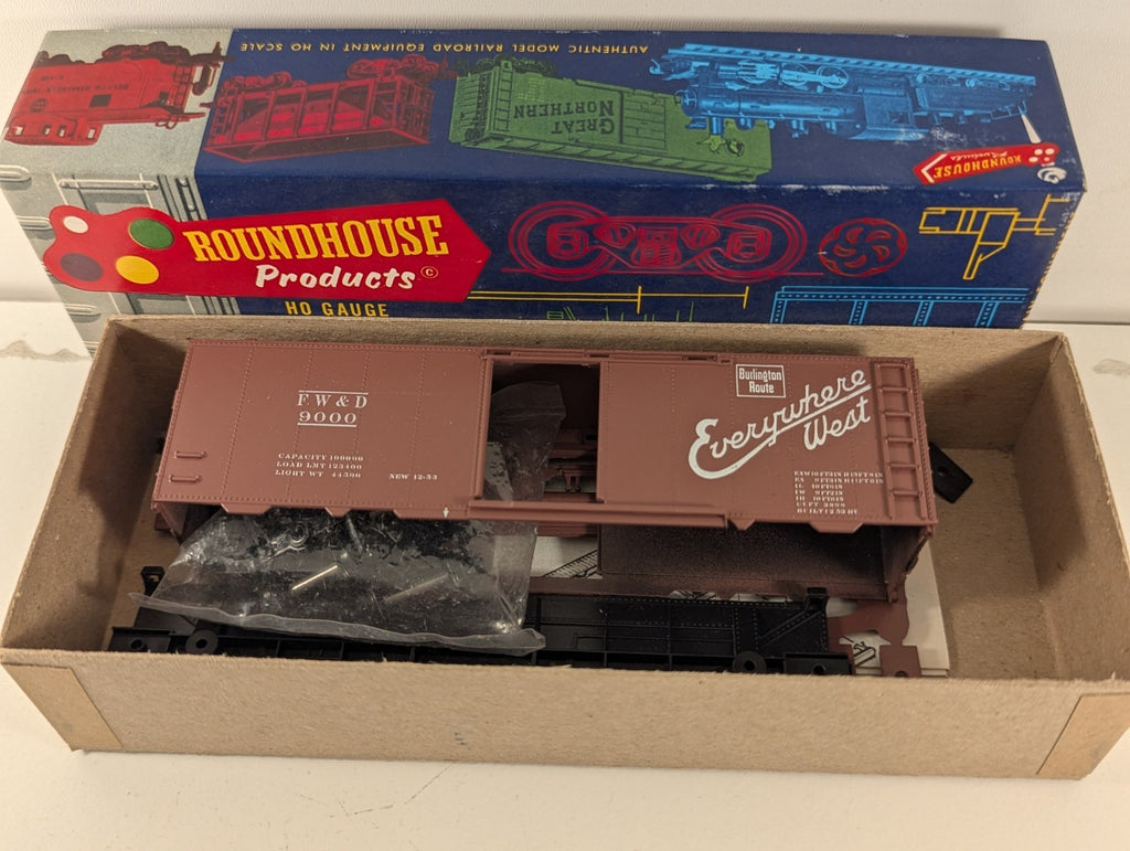 Roundhouse HO FW&D 9000 Box Car Kit Everywhere West