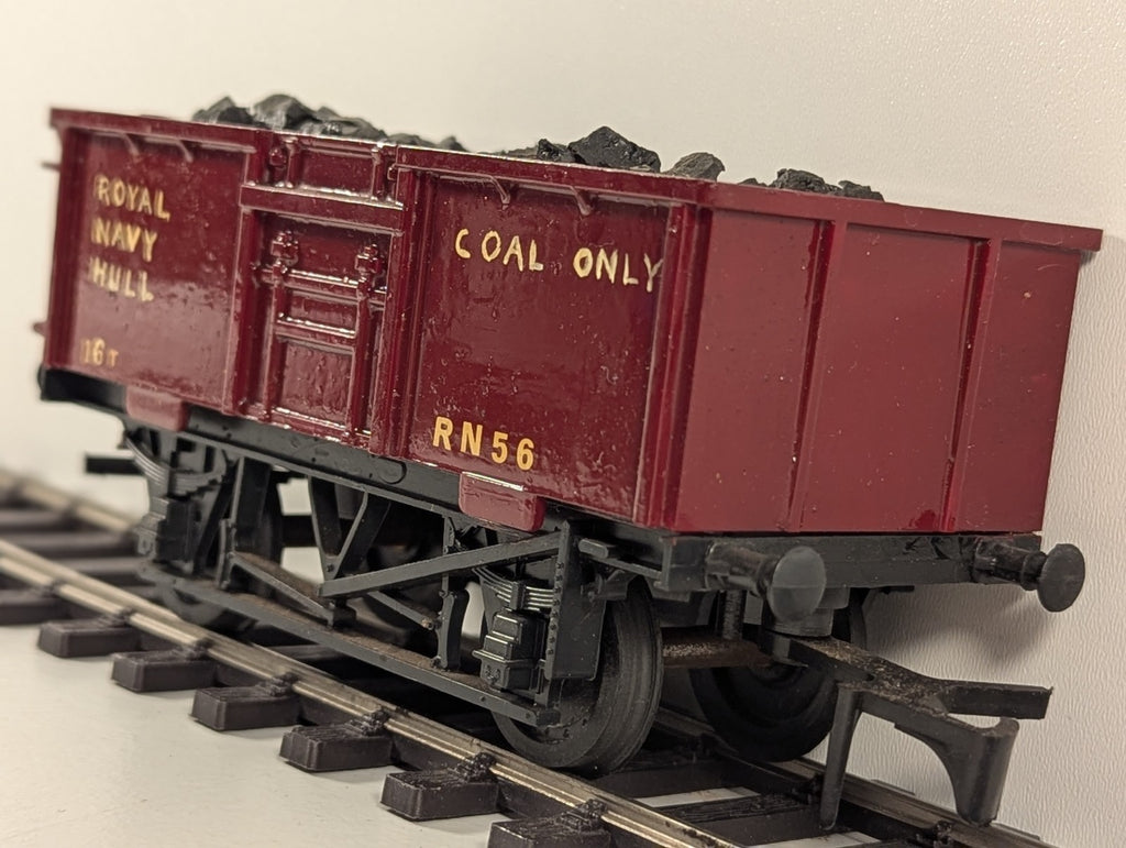 O Gauge Kit-Built 16T Mineral Wagon “Royal Navy Hull Red” Renamed & Numbered