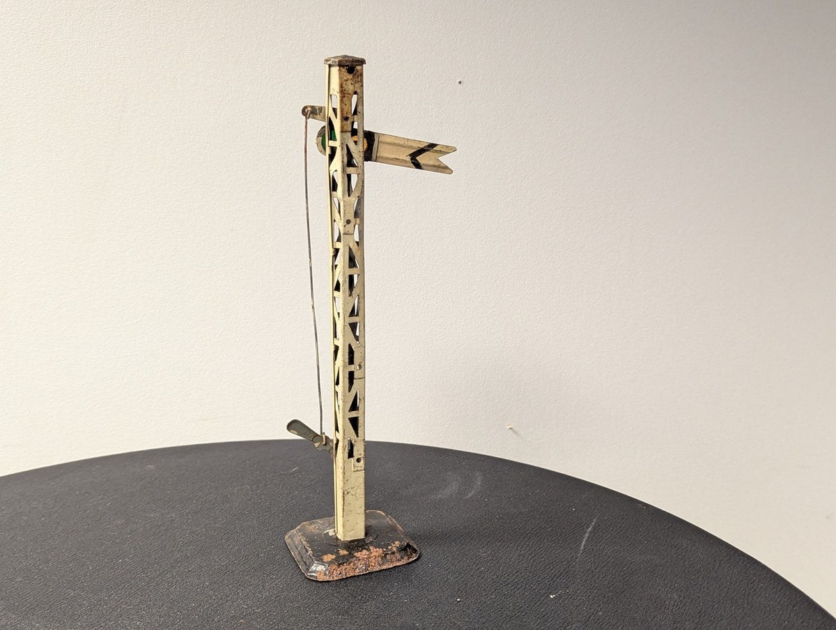 Hornby O Gauge Tinplate Lattice Single Arm Distant Signal