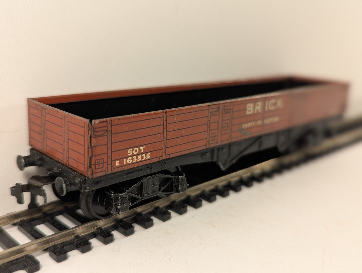 Hornby Dublo OO Gauge 50-ton Bogie Brick Wagon Goods Wagon E 163535 BR Bauxite