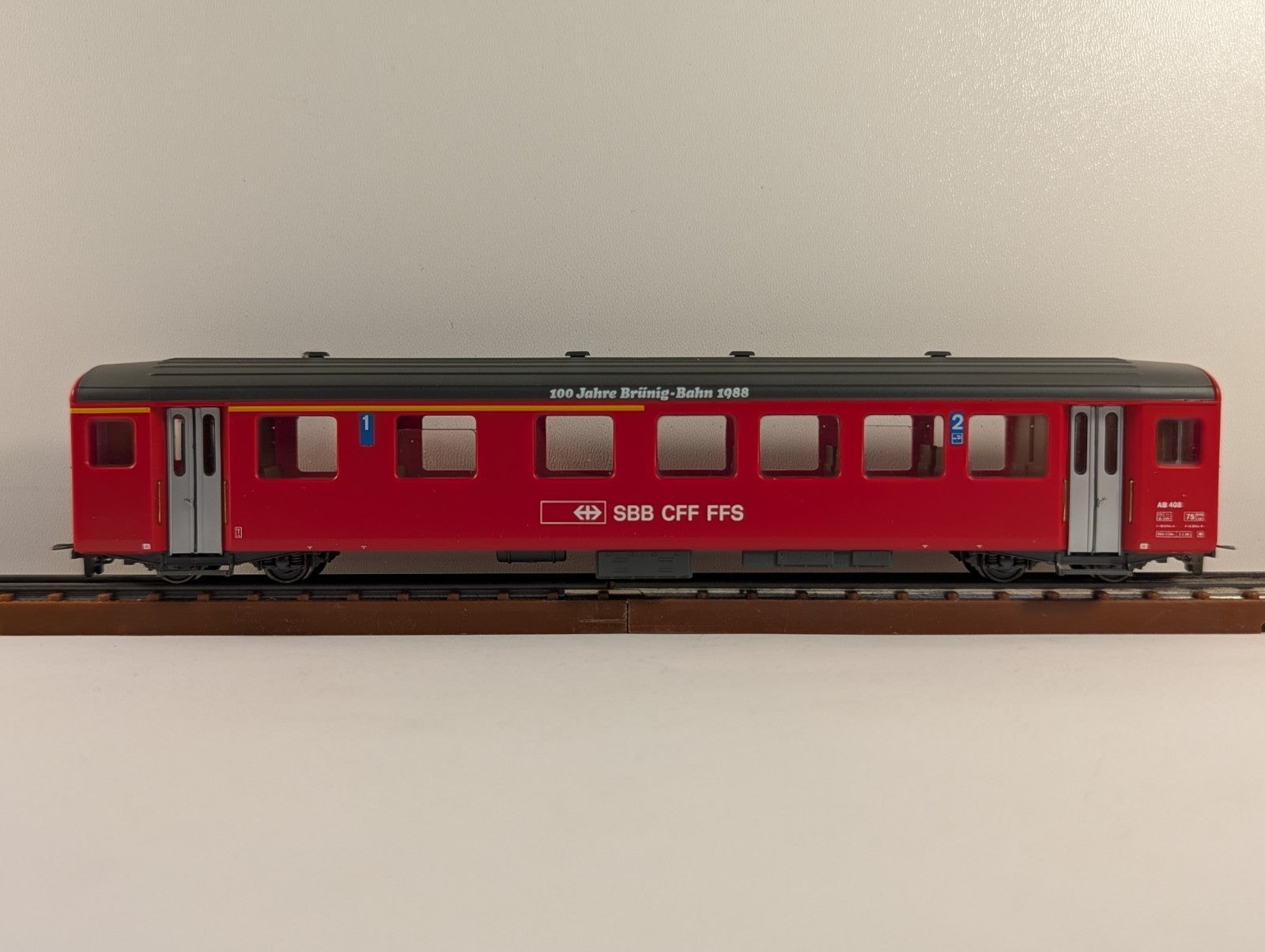Bemo 3277 428 HOeGauge SBB AB408 "100 Jahre" First Class Passenger Coach - boxed