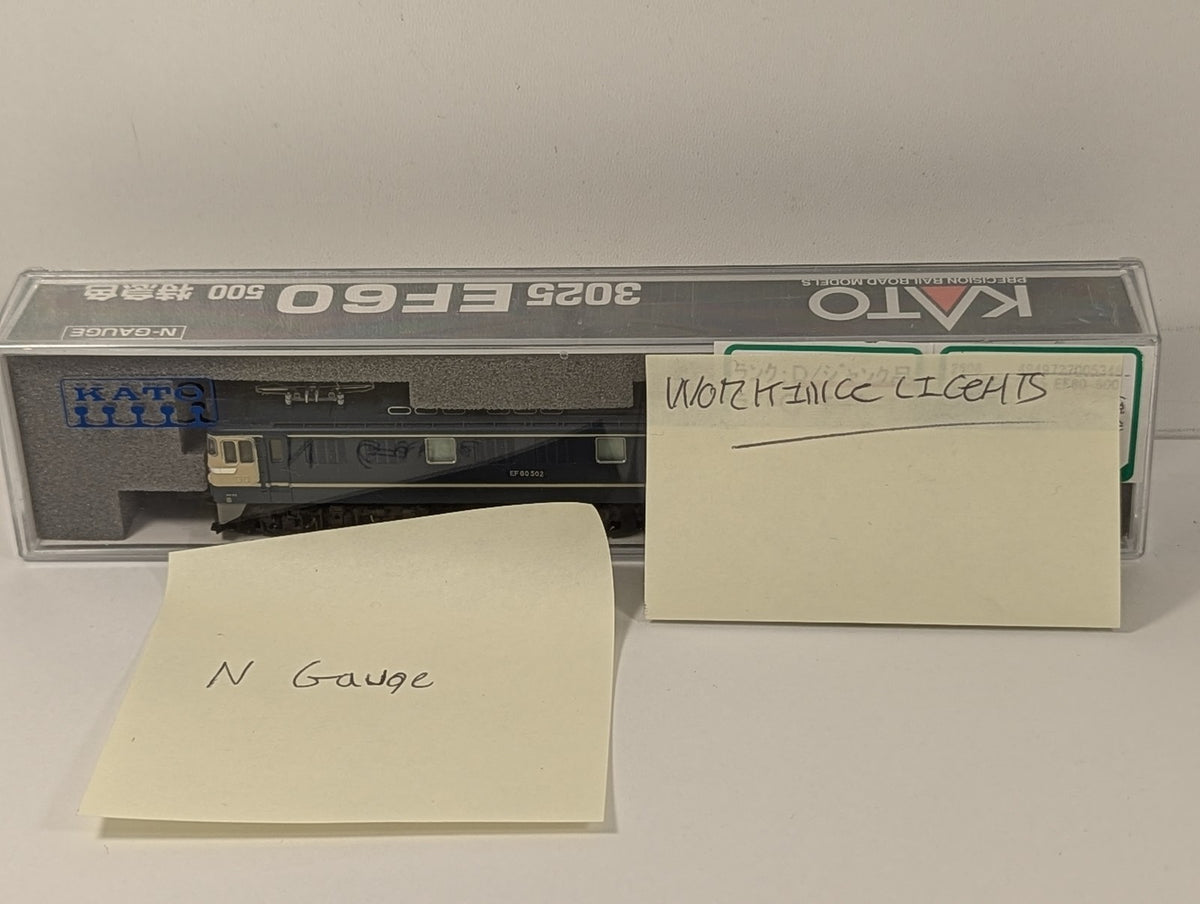 Kato N Gauge JNR Class EF60-500 Electric Locomotive EF60 502 JNR Blue and Cream