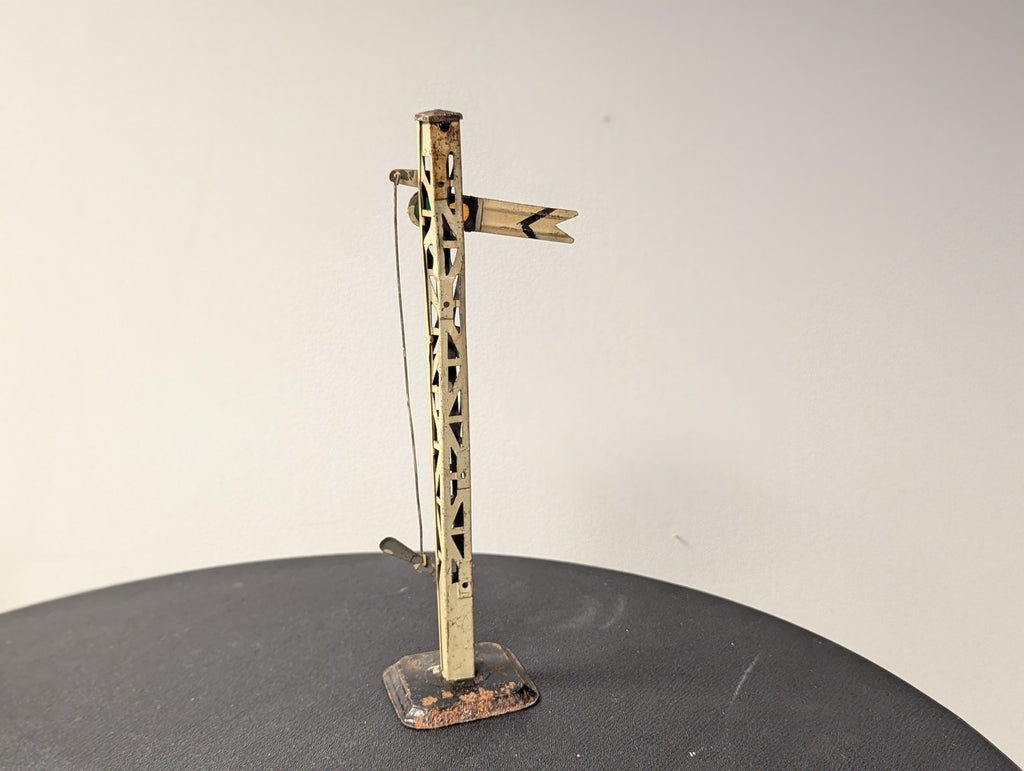 Hornby O Gauge Tinplate Lattice Single Arm Distant Signal