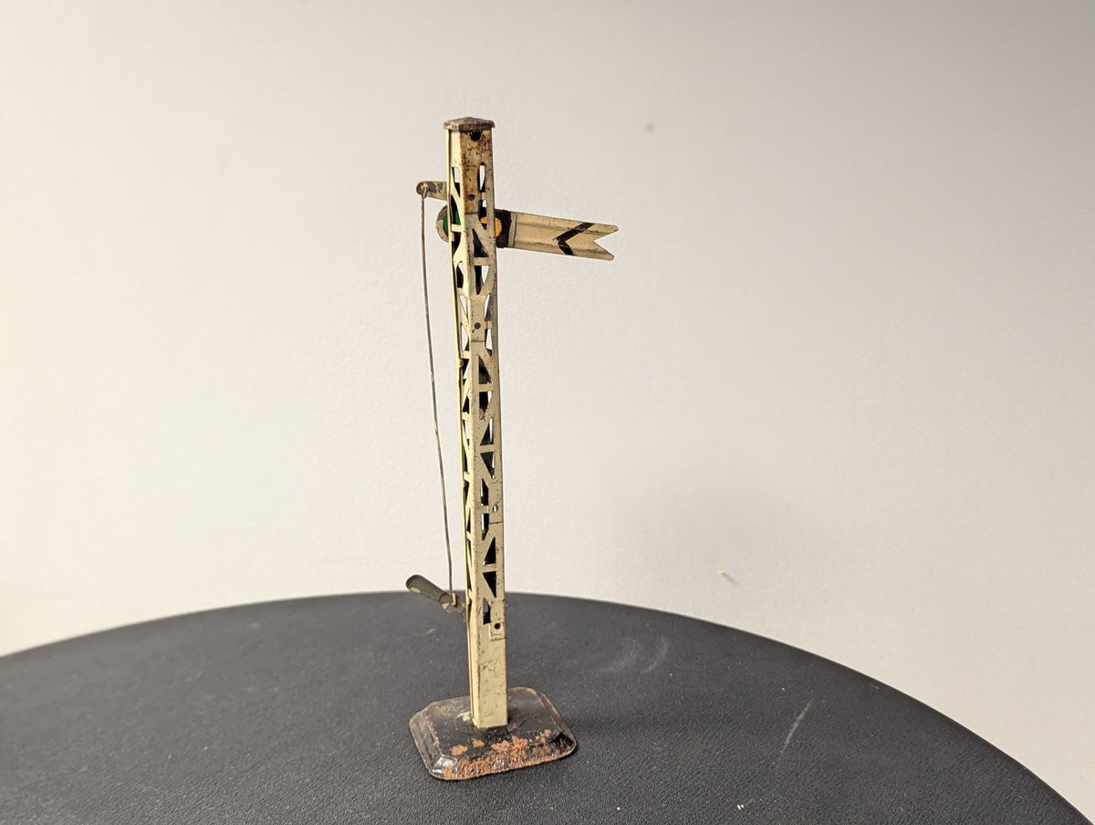 Hornby O Gauge Tinplate Lattice Single Arm Distant Signal