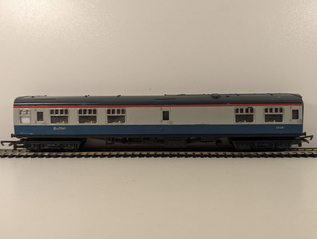 Tri-ang OO Gauge BR Mk1 Buffet Car Passenger Coach 1805 BR Blue and White