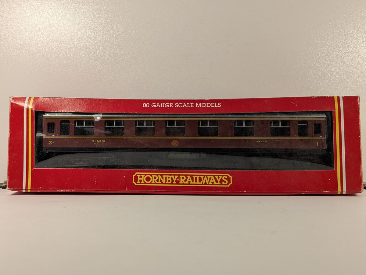 Hornby OO Gauge LMS Composite Coach Passenger Coach 4075 LMS Crimson Lake R.475