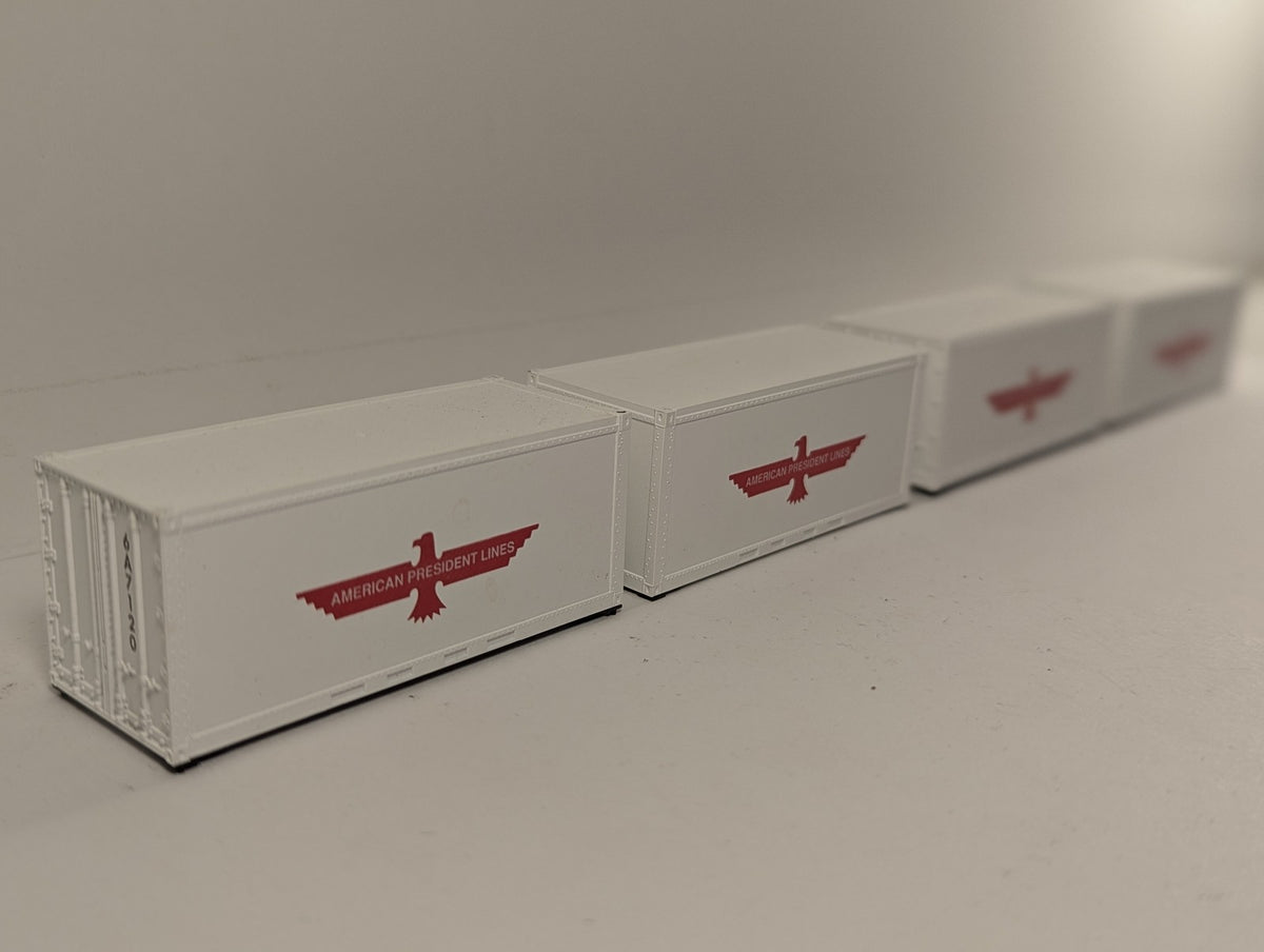 Athearn HO Gauge 20 Ft Smooth Side Containers 6A7120 American President Lines