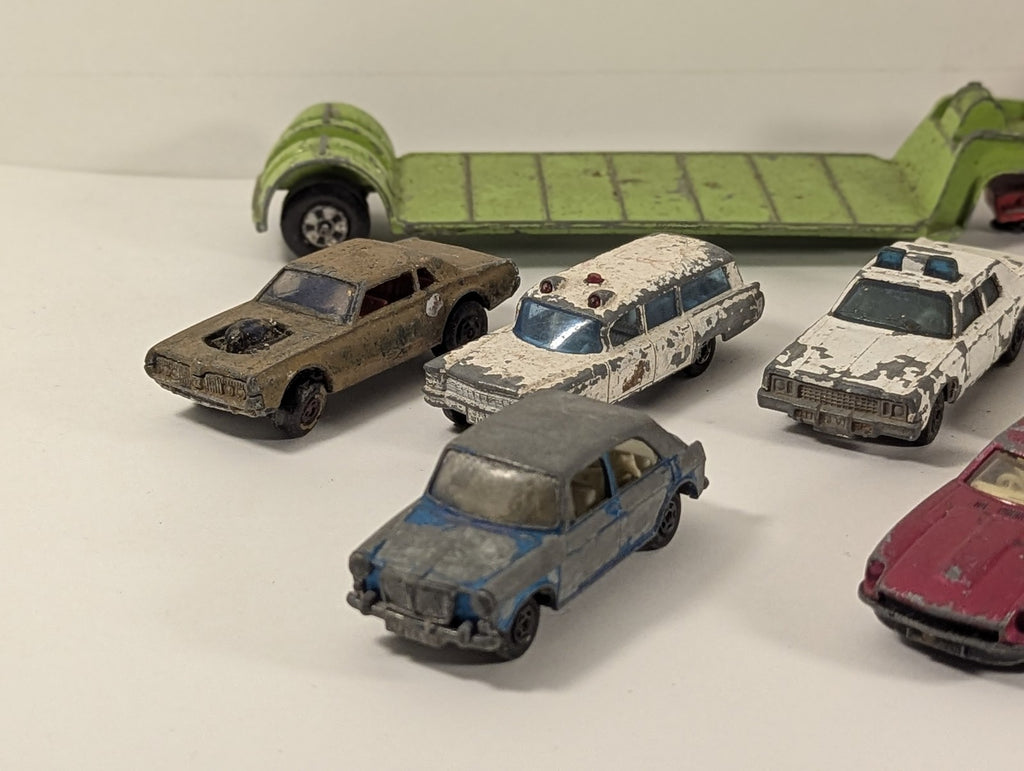 Matchbox Job Lot of Vintage Matchbox Die-Cast Cars and Low Loader Truck