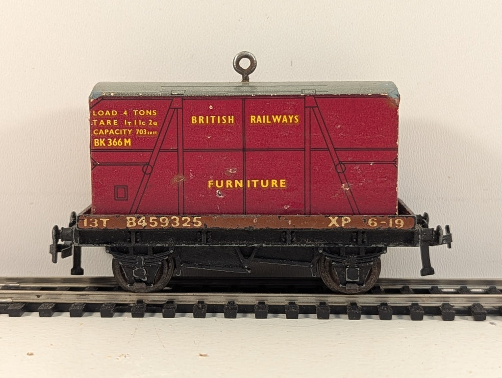 Hornby Dublo 32087 OOGauge Low-Sided Wagon D.1with BR FurnitureContainer - boxed