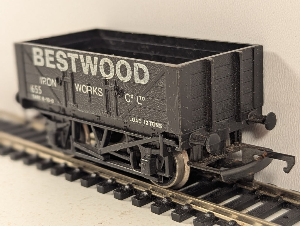 Hornby OO Gauge 7-Plank Open Wagon Goods Wagon 655 Bestwood Iron Works R010