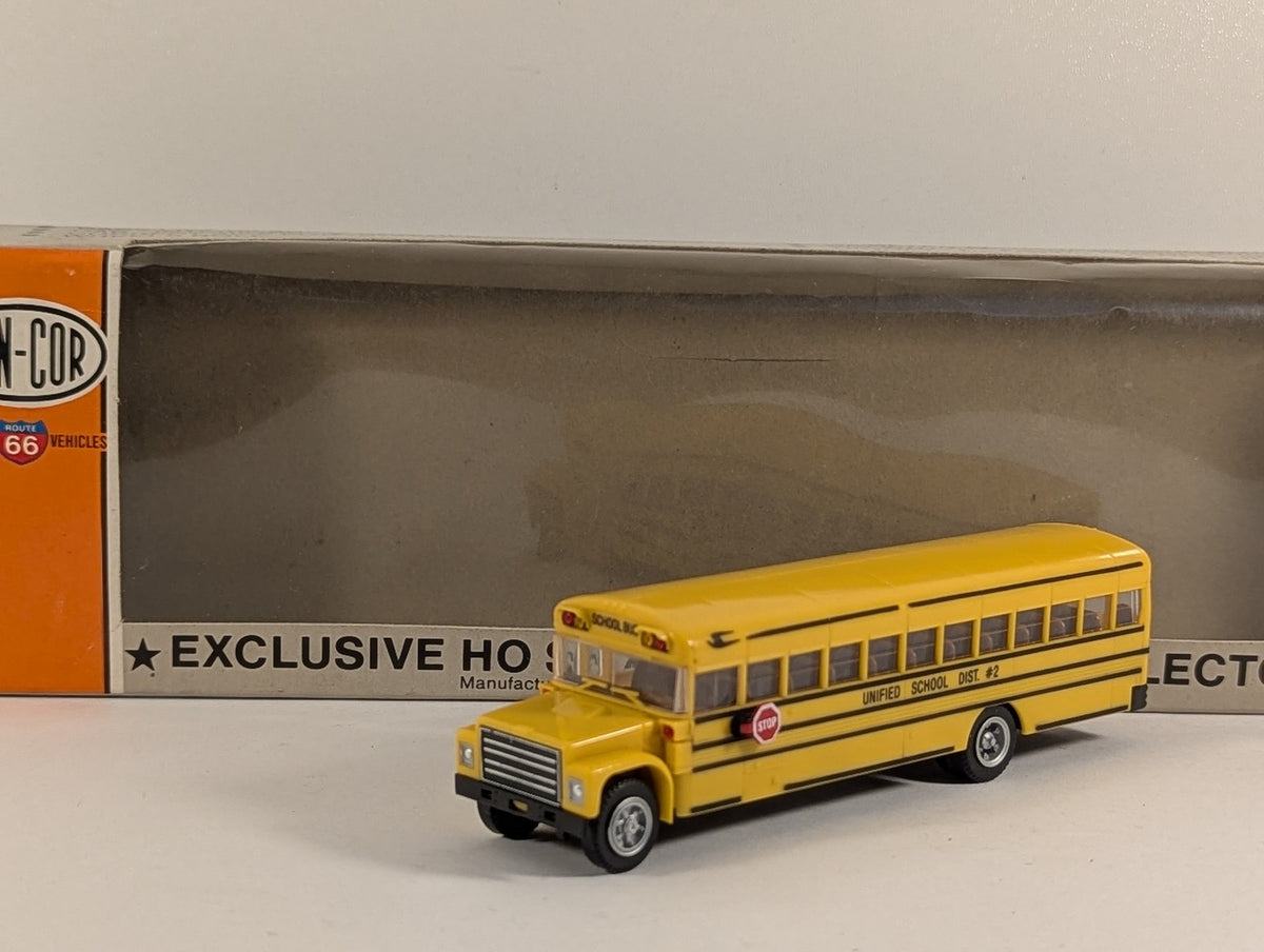 Con-Cor HO Scale Bluebird International School Bus 2 Unified School District #2