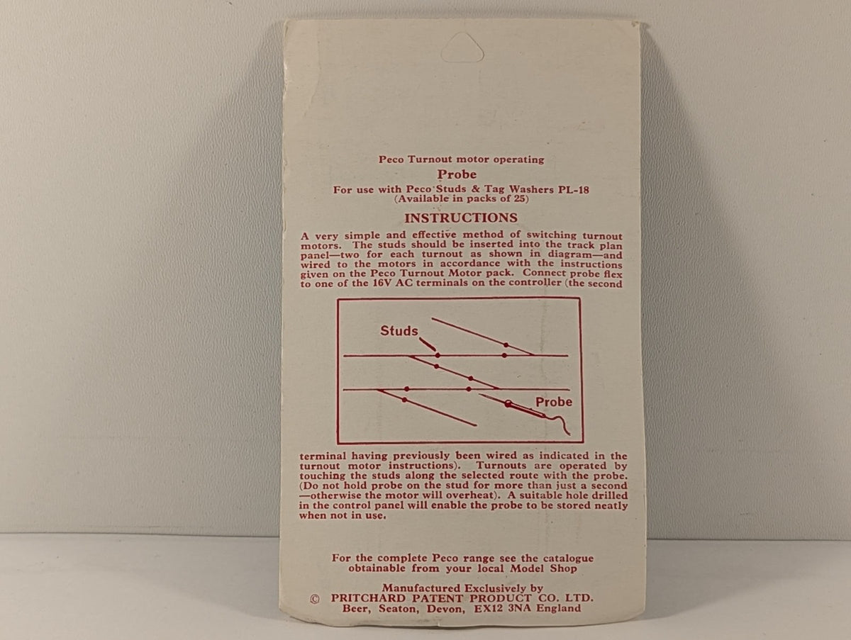 Peco PL-17 Turnout Motor Probe for Point Operation OO HO Gauge