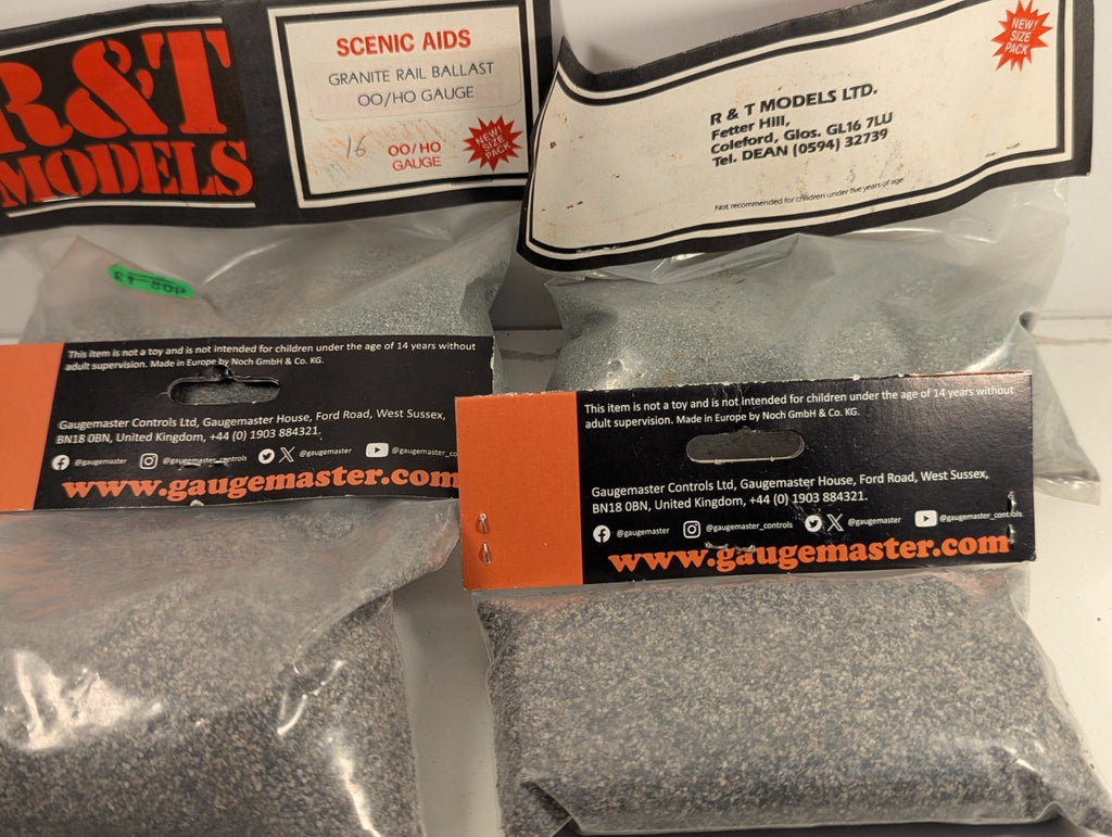 Gaugemaster and R & T Models OO HO Gauge Granite Rail Ballast Packets