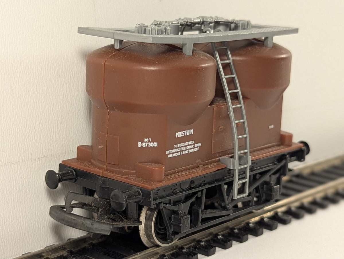 Hornby OO Gauge BR 20T Prestwin Twin Silo Wagon Goods Wagon B 873001 BR Bauxite