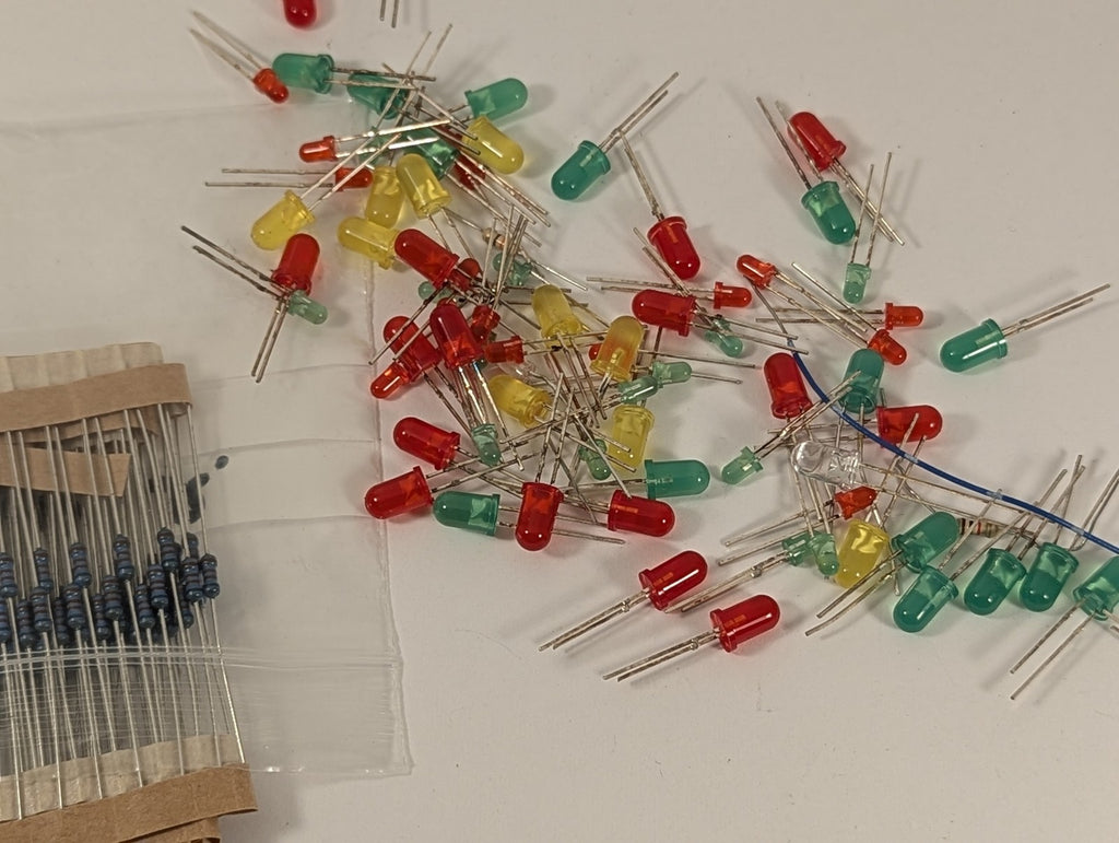 Assorted LEDs and Resistors Electronic Components