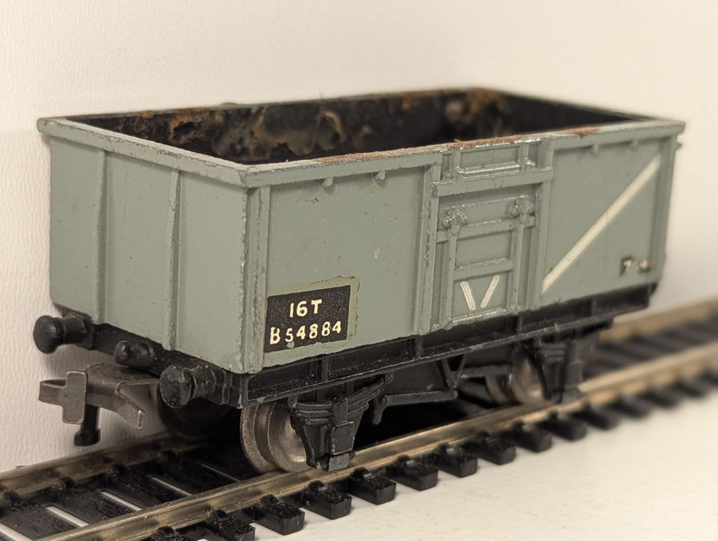 Hornby Dublo BR 16 Ton Mineral Wagon Grey OO Gauge - Chipped Paint