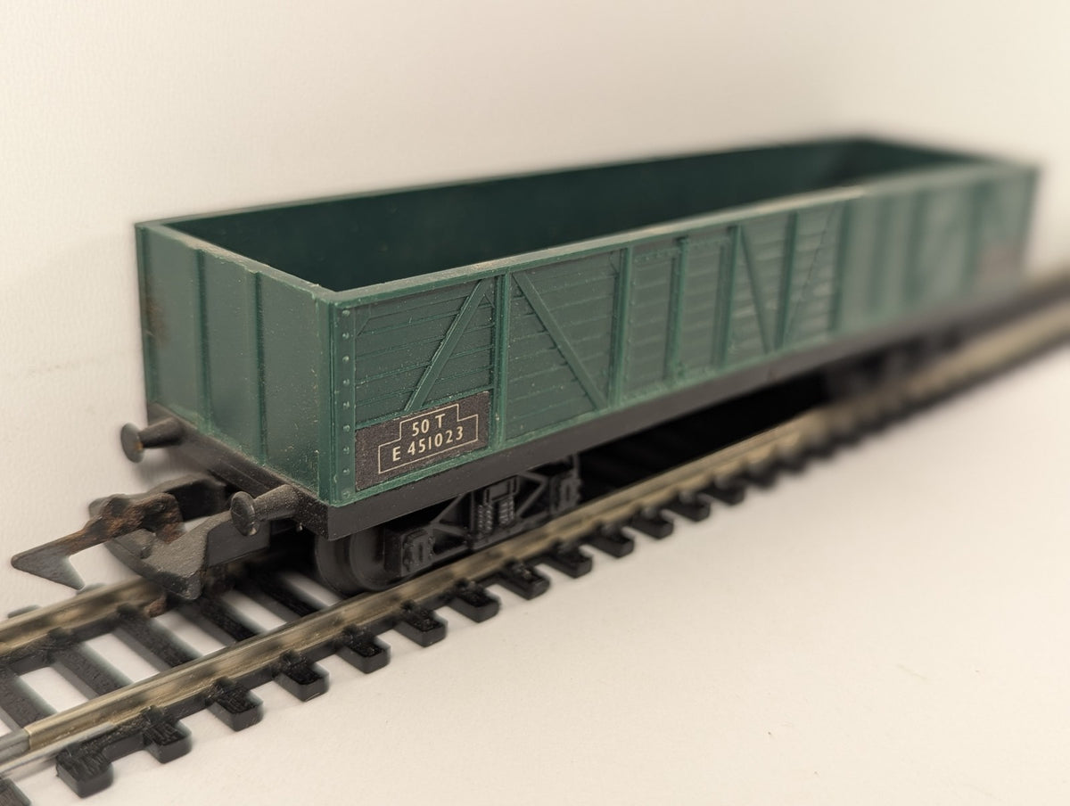 Playcraft HO Gauge 50-Ton Bogie Open Wagon Goods Wagon E 451023 BR Green
