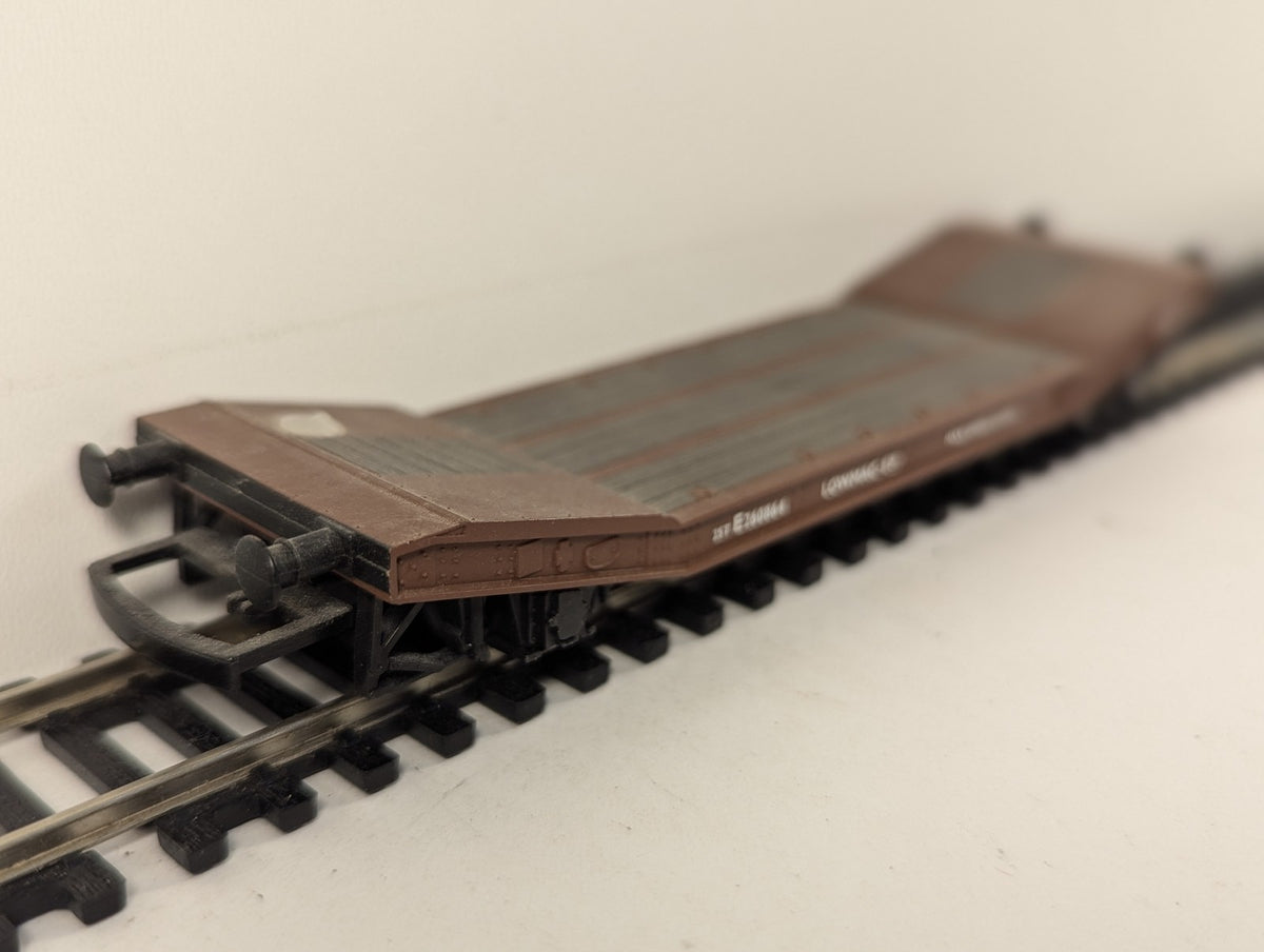 Hornby OO Gauge Lowmac-EP Flat Wagon Goods Wagon E260864 BR Bauxite R233