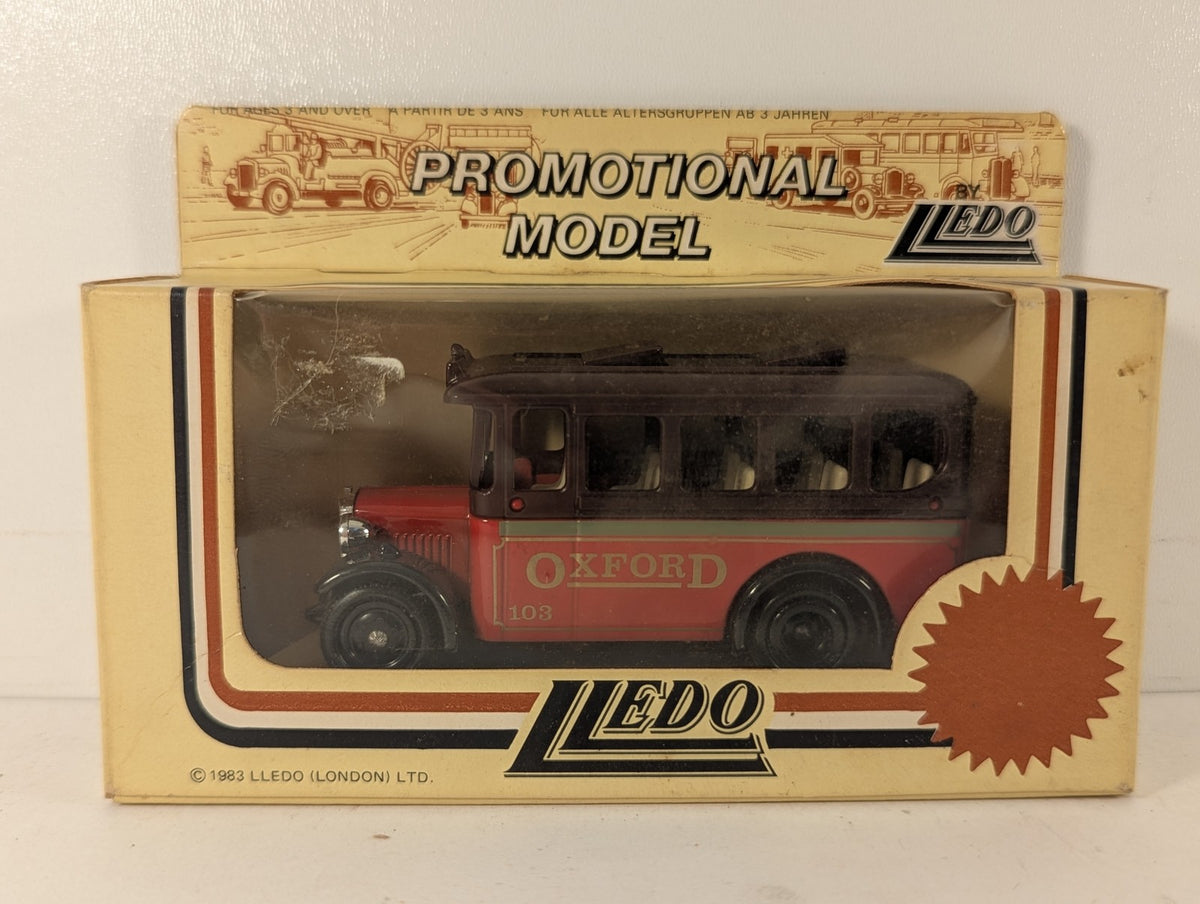 Lledo Vintage Ford Model T Bus Die-cast Bus 103 Oxford Red & Brown