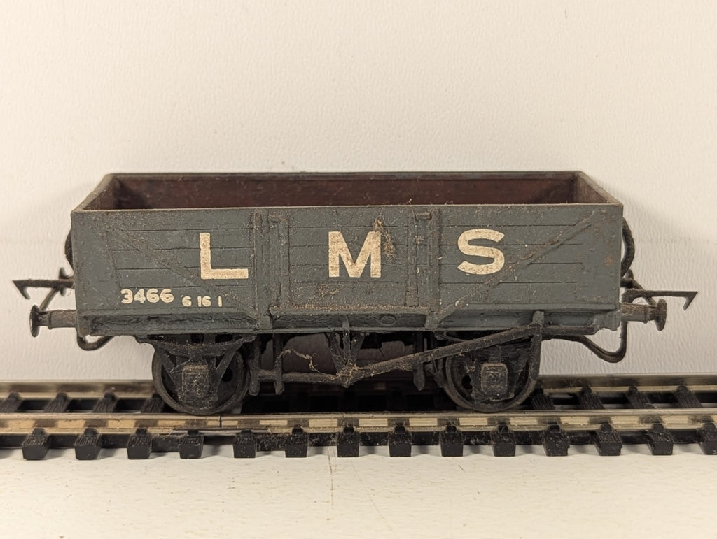 Kitbuilt OO Gauge 5 Plank Open Wagon Goods Wagon 3466 LMS Grey