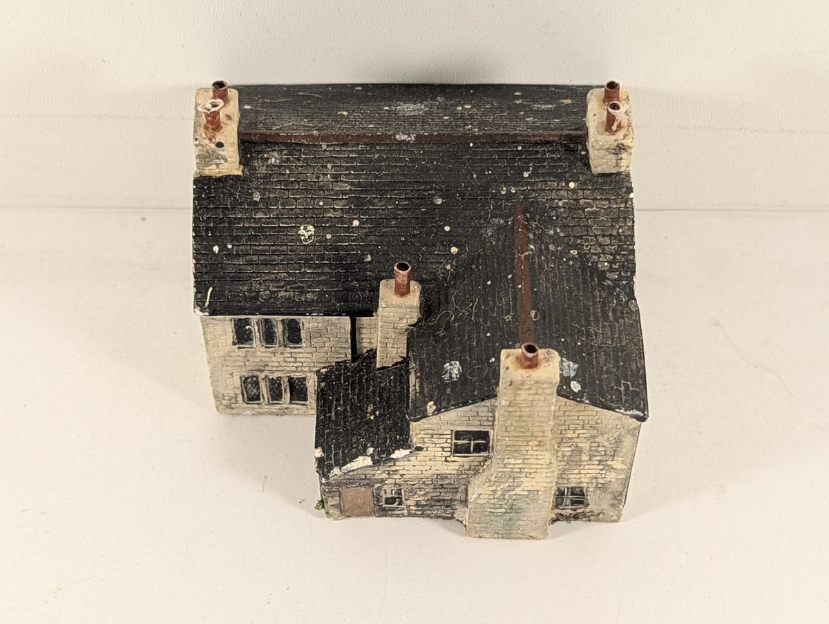 N Gauge Two Storey Weathered Stone Cottage Model Building