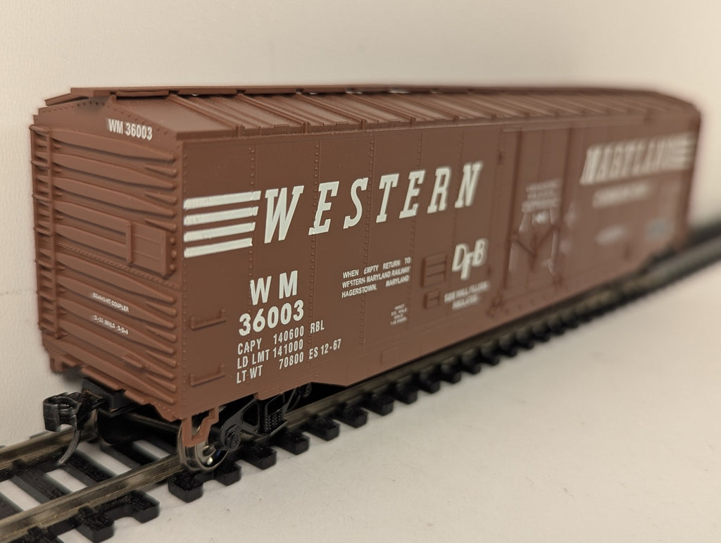 Bachmann HO Gauge 50ft Cushion Underframe Boxcar WM 36003 Western Maryland