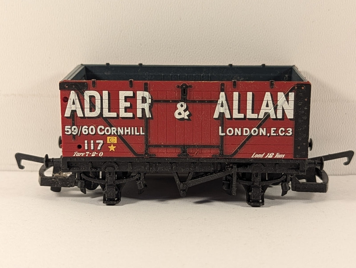Hornby OO Gauge Adler & Allan 7 Plank Wagon Goods Wagon 117 Adler & Allan Red