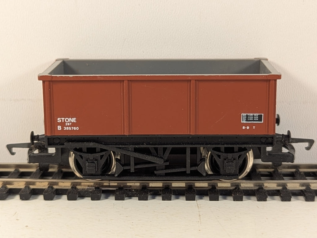 Hornby Railways OO Gauge 26T Stone Wagon Goods Wagon B385760 BR Bauxite