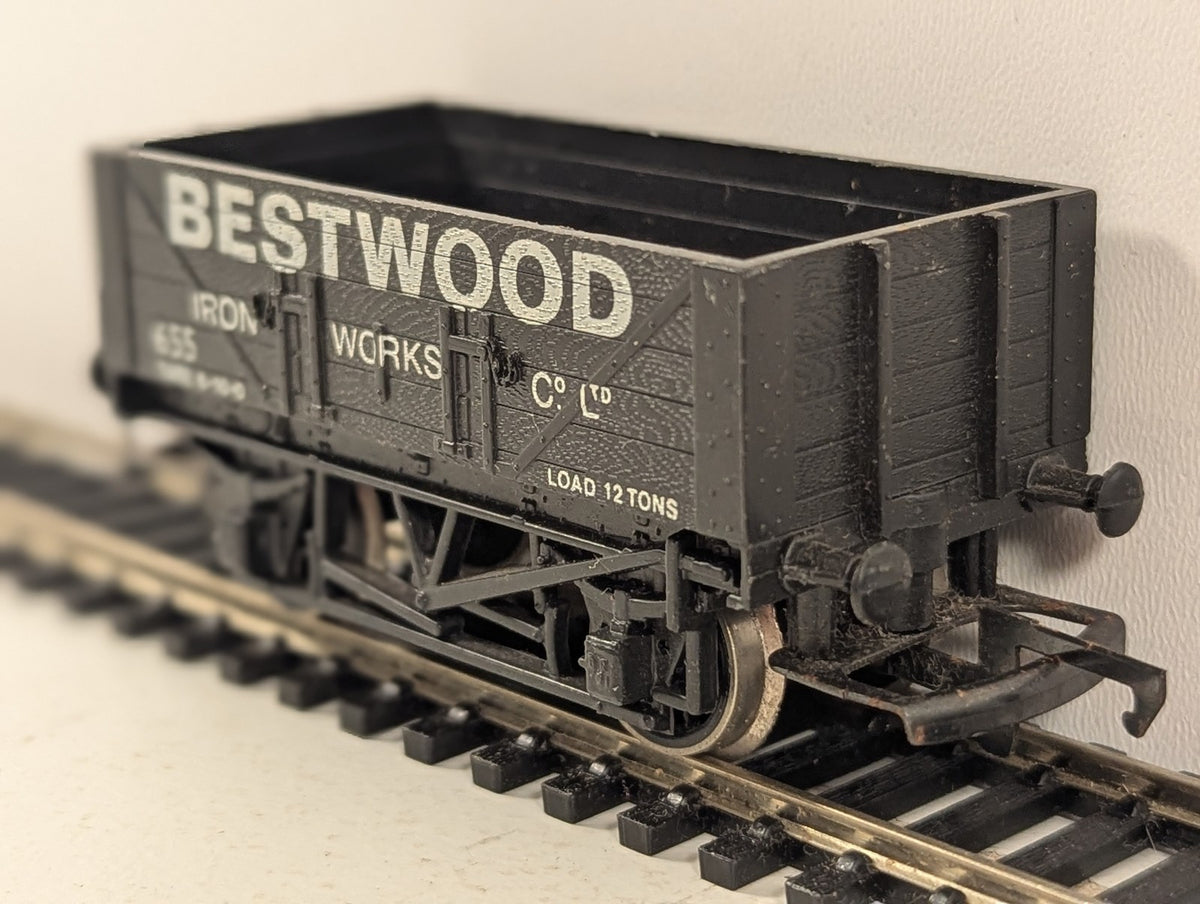 Hornby OO Gauge 7-Plank Open Wagon Goods Wagon 655 Bestwood Iron Works R010